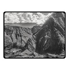 Machu Picchu Black And White Landscape Fleece Blanket (small) by dflcprintsclothing