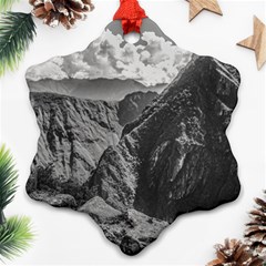 Machu Picchu Black And White Landscape Snowflake Ornament (two Sides) by dflcprintsclothing