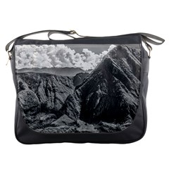 Machu Picchu Black And White Landscape Messenger Bag by dflcprintsclothing