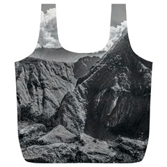 Machu Picchu Black And White Landscape Full Print Recycle Bag (xl) by dflcprintsclothing