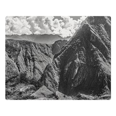 Machu Picchu Black And White Landscape Double Sided Flano Blanket (large)  by dflcprintsclothing