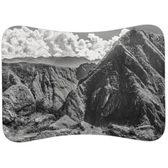 Machu Picchu Black And White Landscape Velour Seat Head Rest Cushion by dflcprintsclothing