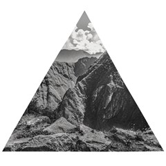 Machu Picchu Black And White Landscape Wooden Puzzle Triangle by dflcprintsclothing