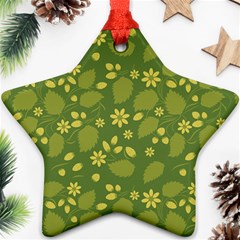 Folk Flowers Pattern Floral Surface Design  Ornament (star) by Eskimos