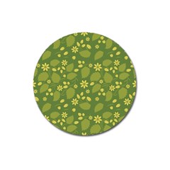 Folk Flowers Pattern Floral Surface Design  Magnet 3  (round) by Eskimos