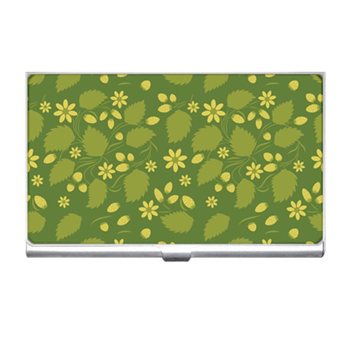 Folk flowers pattern Floral surface design  Business Card Holder