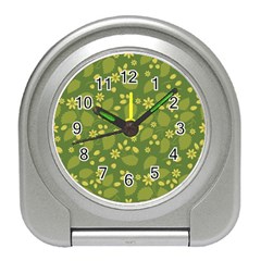 Folk Flowers Pattern Floral Surface Design  Travel Alarm Clock by Eskimos