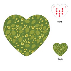 Folk Flowers Pattern Floral Surface Design  Playing Cards Single Design (heart) by Eskimos