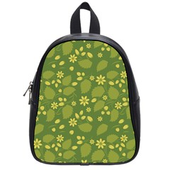 Folk Flowers Pattern Floral Surface Design  School Bag (small) by Eskimos