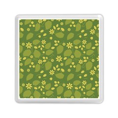 Folk Flowers Pattern Floral Surface Design  Memory Card Reader (square) by Eskimos