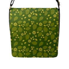 Folk Flowers Pattern Floral Surface Design  Flap Closure Messenger Bag (l) by Eskimos