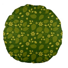 Folk Flowers Pattern Floral Surface Design  Large 18  Premium Flano Round Cushions by Eskimos