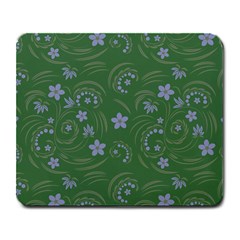 Folk Flowers Pattern Floral Surface Design Large Mousepads