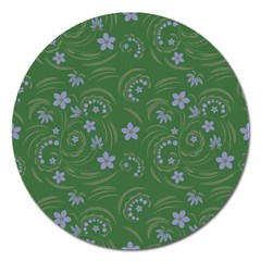 Folk Flowers Pattern Floral Surface Design Magnet 5  (round) by Eskimos