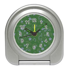 Folk Flowers Pattern Floral Surface Design Travel Alarm Clock by Eskimos