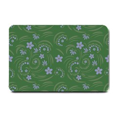 Folk Flowers Pattern Floral Surface Design Small Doormat  by Eskimos