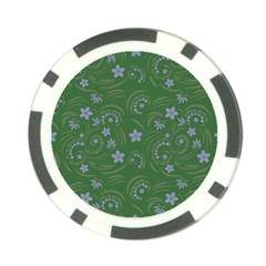 Folk Flowers Pattern Floral Surface Design Poker Chip Card Guard (10 Pack) by Eskimos