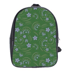 Folk Flowers Pattern Floral Surface Design School Bag (large) by Eskimos