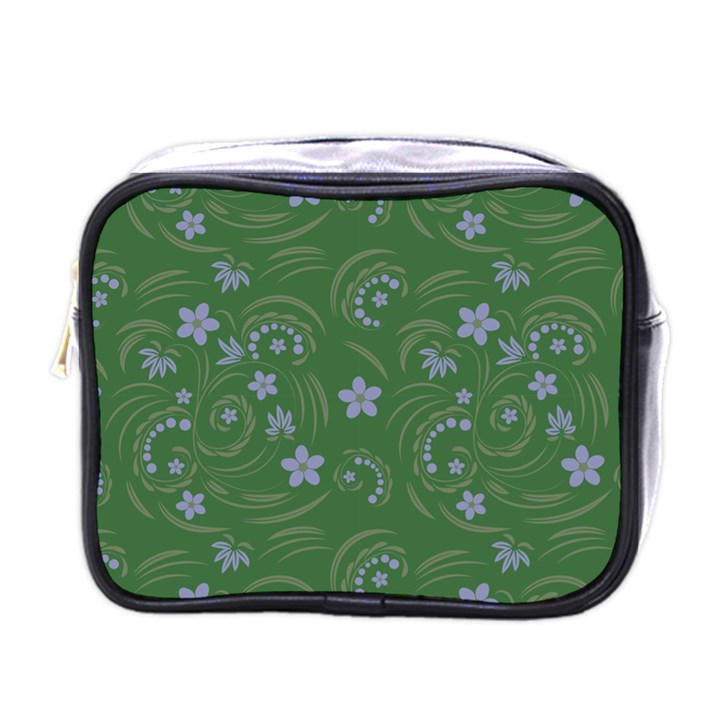 Folk flowers pattern Floral surface design Mini Toiletries Bag (One Side)