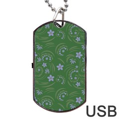 Folk Flowers Pattern Floral Surface Design Dog Tag Usb Flash (one Side) by Eskimos