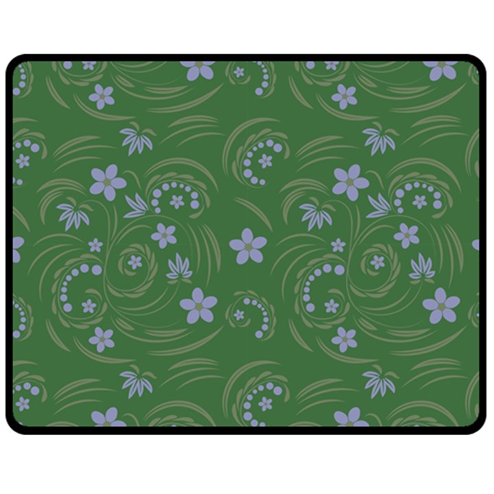 Folk flowers pattern Floral surface design Double Sided Fleece Blanket (Medium) 