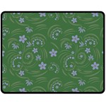 Folk flowers pattern Floral surface design Double Sided Fleece Blanket (Medium)  58.8 x47.4  Blanket Back