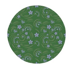 Folk Flowers Pattern Floral Surface Design Mini Round Pill Box by Eskimos