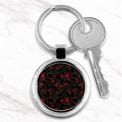 Folk Flowers Pattern Floral Surface Design Key Chain (round) by Eskimos