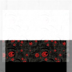 Folk Flowers Pattern Floral Surface Design Rectangular Jigsaw Puzzl by Eskimos