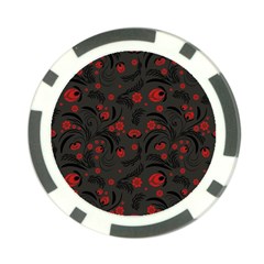 Folk Flowers Pattern Floral Surface Design Poker Chip Card Guard by Eskimos