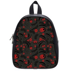 Folk Flowers Pattern Floral Surface Design School Bag (small) by Eskimos