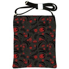 Folk Flowers Pattern Floral Surface Design Shoulder Sling Bag by Eskimos