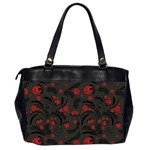 Folk flowers pattern Floral surface design Oversize Office Handbag (2 Sides) Back