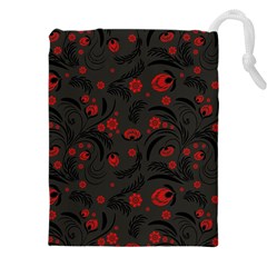 Folk Flowers Pattern Floral Surface Design Drawstring Pouch (5xl) by Eskimos