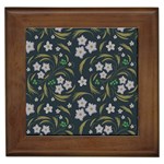 Folk flowers pattern Floral surface design Framed Tile Front