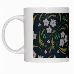 Folk Flowers Pattern Floral Surface Design White Mugs by Eskimos