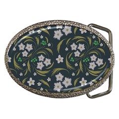 Folk Flowers Pattern Floral Surface Design Belt Buckles by Eskimos