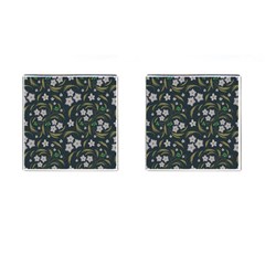 Folk Flowers Pattern Floral Surface Design Cufflinks (square) by Eskimos