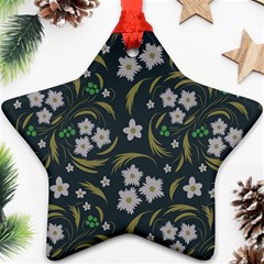 Folk Flowers Pattern Floral Surface Design Star Ornament (two Sides) by Eskimos