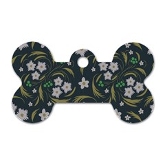 Folk Flowers Pattern Floral Surface Design Dog Tag Bone (two Sides) by Eskimos