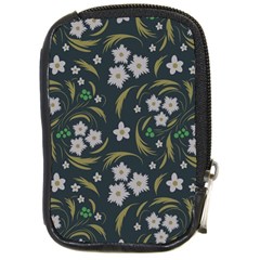 Folk Flowers Pattern Floral Surface Design Compact Camera Leather Case by Eskimos