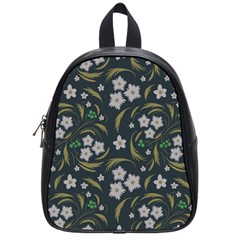 Folk Flowers Pattern Floral Surface Design School Bag (small) by Eskimos