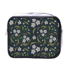 Folk Flowers Pattern Floral Surface Design Mini Toiletries Bag (one Side) by Eskimos