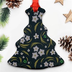 Folk Flowers Pattern Floral Surface Design Christmas Tree Ornament (two Sides) by Eskimos