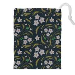 Folk Flowers Pattern Floral Surface Design Drawstring Pouch (5xl) by Eskimos