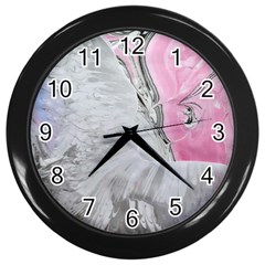 Abstract marbling collage Wall Clock (Black)