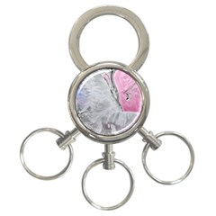 Abstract marbling collage 3-Ring Key Chain