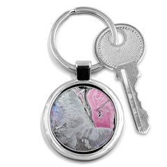 Abstract marbling collage Key Chain (Round)