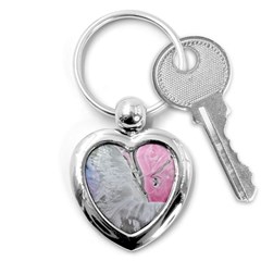 Abstract marbling collage Key Chain (Heart)