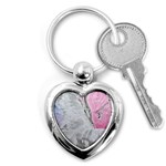 Abstract marbling collage Key Chain (Heart) Front